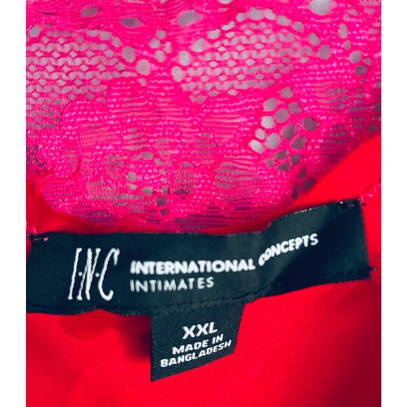 INC International Concepts Intimates Satin Slip Hearts Red and Pink XXL NWT - Picture 7 of 10